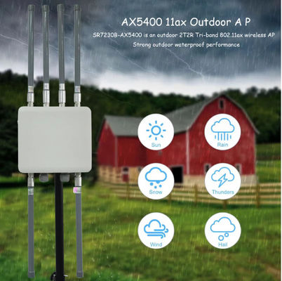 Buy 5400Mbps Tri-Band 2.4G/5.2G/5.8G Wifi 6 Outdoor Wireless Access Point for Long Distance Industrial online manufacture