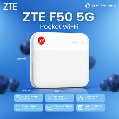 Buy Original New Unlocked ZTE F50 5G Router Pocket WiFi 1.6Gbps SA/NSA 5G Mobile Hotspot Pocket Mini WiFi Router online manufacture