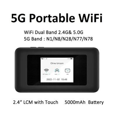 Buy 5000mAh 5G Dual-Band Pocket Router WiFi 6 Hotspot with SIM Slots 72H Streaming for Travel & Remote Work online manufacture