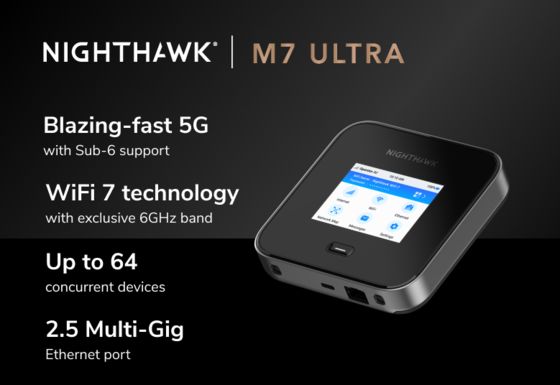 Buy NIGHTHAWK M7 Ultra 5G WiFi 7 Mobile Hotspot Router with 5.8Gbps Speed and 2.5G Ethernet online manufacture